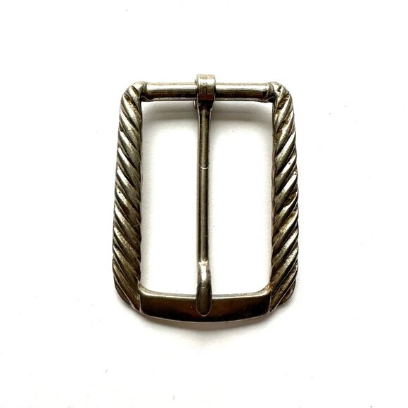 Tesoro Supplies Accessories - 1pc Vintage 90's Belt Buckle, Large distressed silver tone buckle. 45mm x 35mm
